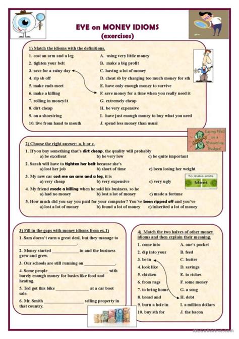 Idioms English Esl Worksheets Pdf Doc