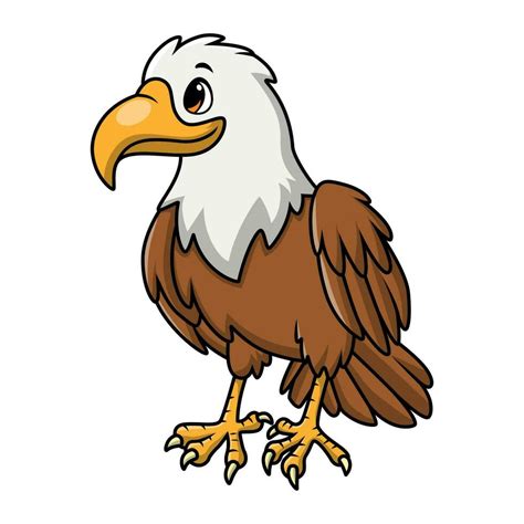 Cute Eagle Cartoon On White Background 34202273 Vector Art At Vecteezy