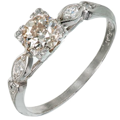 Diamond Platinum Art Deco Engagement Ring Set At Stdibs