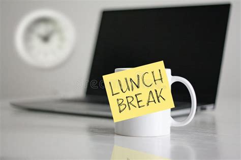 Lunch Break Time Time For Lunch Is Shown Using The Text And Photo Of