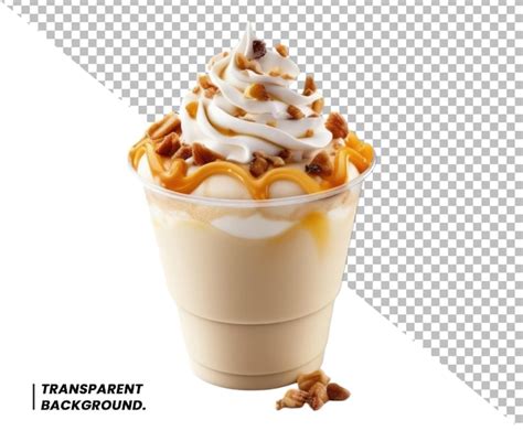 Frappe Drink With Caramel And Nut Premium Ai Generated Psd