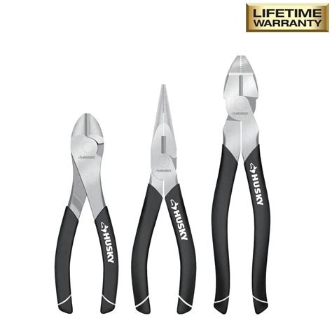 Husky High Leverage Pliers Set 3 Piece 1006 The Home Depot