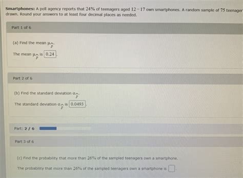 Solved Smartphones A Poll Agency Reports That 24 Of Chegg