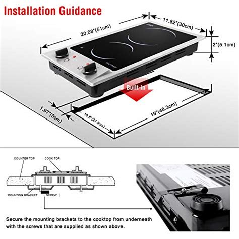 Electric Cooktop Ecotouch 2 Burner Electric Cooktop 120v Stove Top Built In 12 Inch Radiant