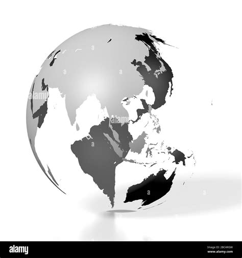 Mapa del mundo con los continentes Imágenes de stock en blanco y negro