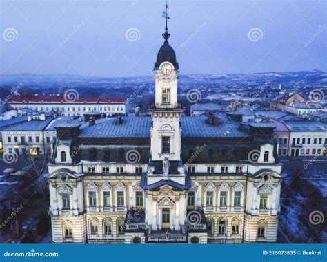 Nowy Sacz City Hall At Dawn Stock Image Image Of Outdoors Cold