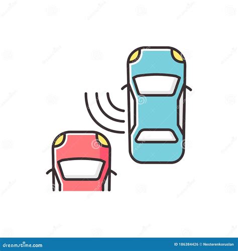 Blind Spot Monitoring System Rgb Color Icon Stock Vector Illustration