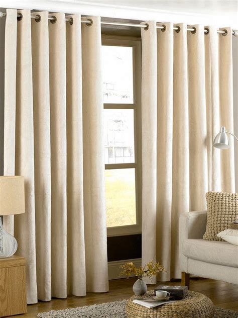 Supreme Cream Living Room Curtains Faux Silk Taffeta