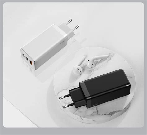 Baseus 65w Gan Fast Charger Pd30 Qc40 Eu Plug White