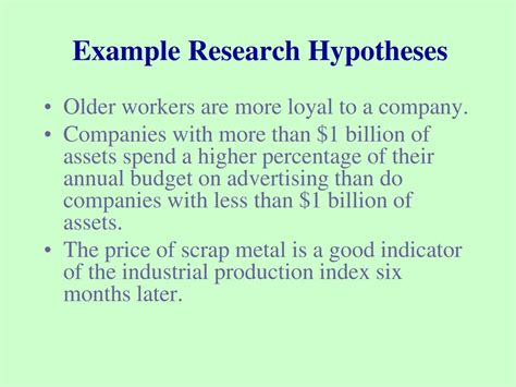 Research Hypothesis Examples - 4 4 Examples Of Research Statements / During research, the ...