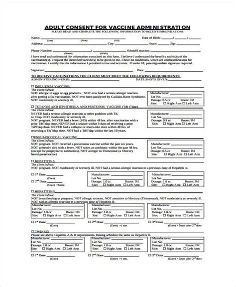 FREE 7+ Sample Vaccine Consent Forms in PDF | MS Word