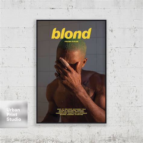 Frank Ocean Poster Blonde Blond Album Cover Poster Print Etsy