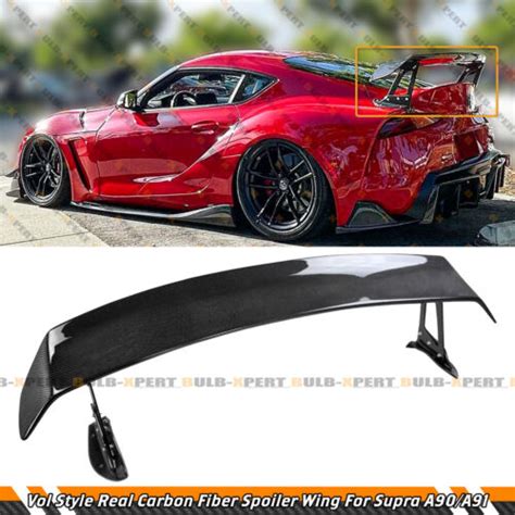 Real Carbon Fiber Vol Style Gt Spoiler Wing For 2020 23 Toyota Supra Gr A90 A91 Ebay