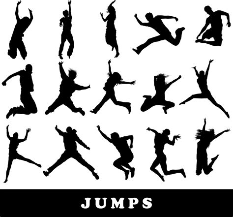 Jumping Silhouettes Set Freevectors