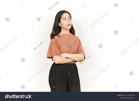 Fold Arms Angry Gesture Beautiful Asian Stock Photo 2137458139