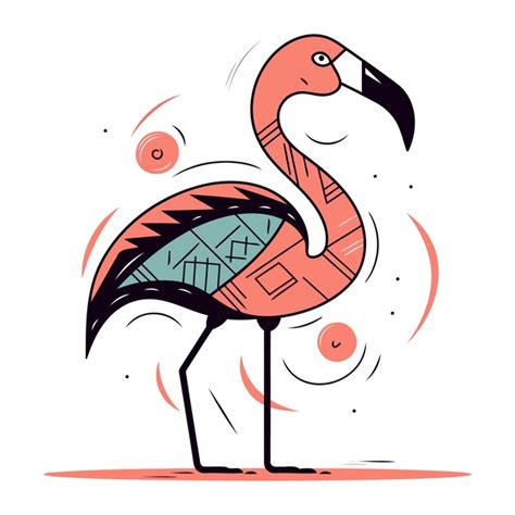 Premium Vector Flamingo Vector Illustration Hand Drawn Flamingo