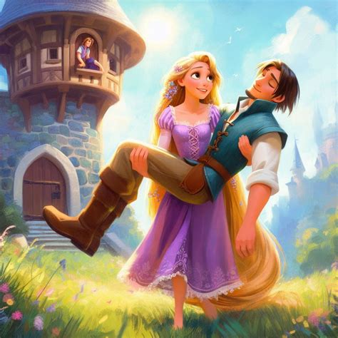 Rapunzel Carrying Flynn Rider By Idkgggu On Deviantart