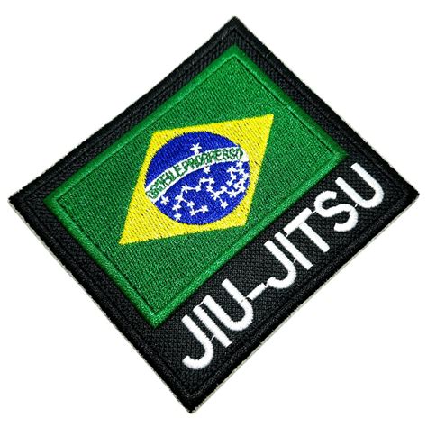 Jiu Jitsu Bandeira Brasil Patch Bordado Termo Adesivo BR44