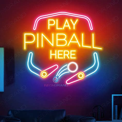 Play Pinball Neon Sign Gaming Room Led Light Neongrand