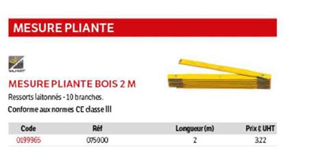 Promo Mesure Pliante Bois 2 M Chez DomPro ICatalogue Fr