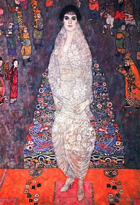 Portrait Of Baroness Elisabeth Bachofen Echt Red Gustave Klimt Oil