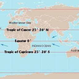 Lines Of Latitude Tropic Of Cancer