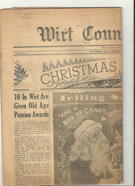 Elizabeth Wv Three Issues Of The Wirt County Journal Newspaper