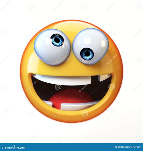 Emoji Loco Aislado En Fondo Blanco Cara Tonta Emoticono 3d Renderizado Stock De Ilustración