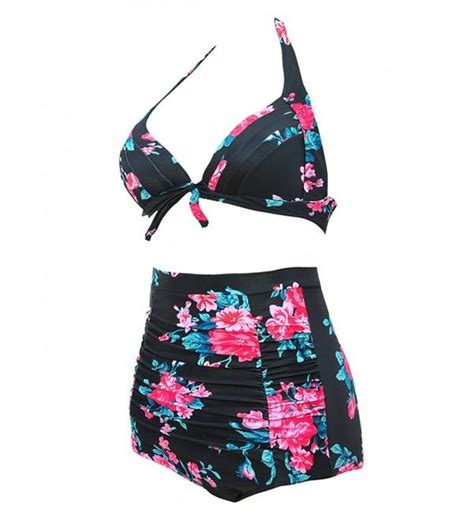 Swimsuits For Women Swimwear Bikini Push Up High Waisted Floral Print