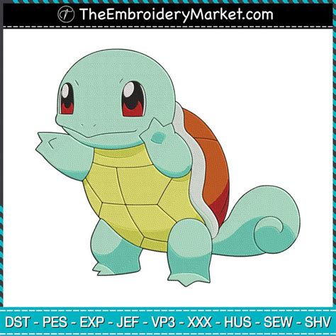 Squirtle Pokemon Embroidery Designs File Pokemon Machine Embroidery