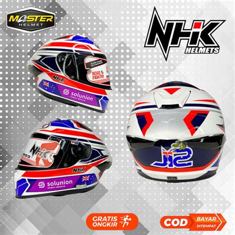 Jual NHK MARK 1 JACOB ROULSTONE WHITE SINGLE VISOR L Kab Tangerang