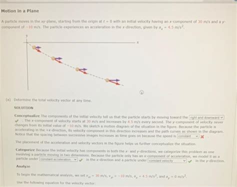 Solved A Particle Moves In The Xy Plane Starting From T