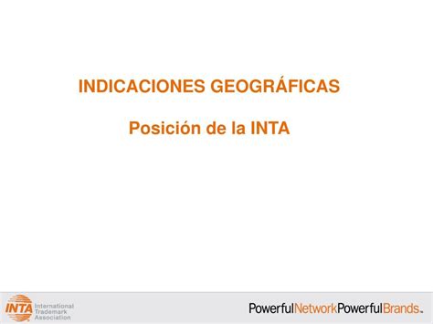 PPT INDICACIONES GEOGRÁFICAS Posición de la INTA PowerPoint