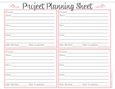 Project Sheet Template