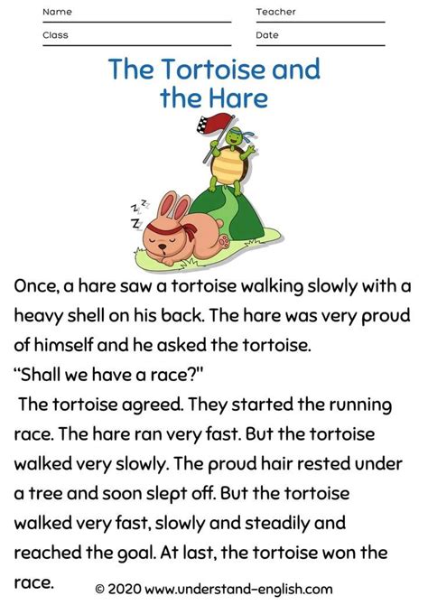 Short Moral Story - The Tortoise and The Hare | Short stories for kids ...