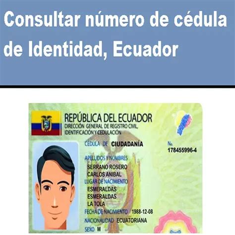 Consultar N Mero De C Dula De Identidad Ecuador Elyex