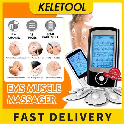 16 Modes Ems Electric Muscle Therapy Stimulator Tens Unit Machine Meridian Physiotherapy Pulse