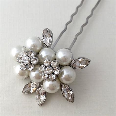 Floral Pearl Hair Pin Bridal Hair Accessories Pearl Bridal Hair Pin