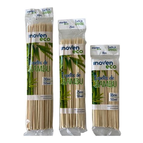 Kit Espetos Palitos De Bambu Churrasco Petisco Aperitivo