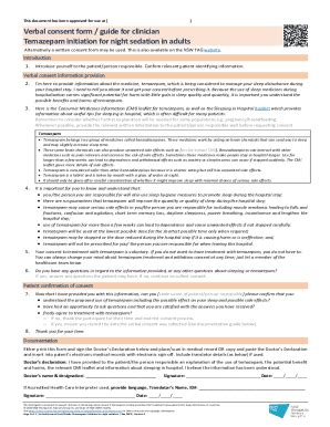 Fillable Online Verbal consent form / guide for clinician ... Fax Email ...