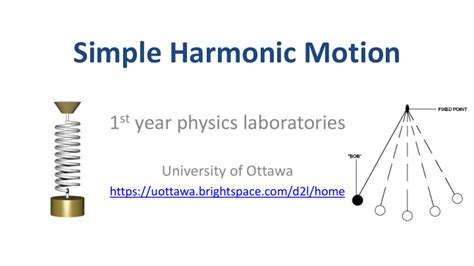 Ppt Simple Harmonic Motion St Year Physics Laboratories