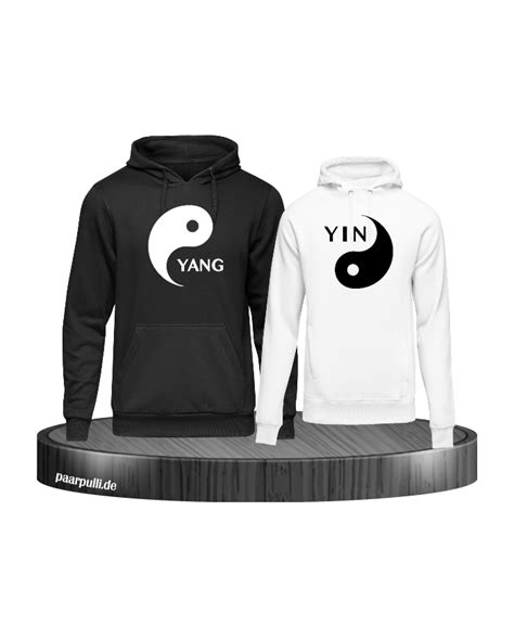 Yin Und Yang Hoodie Pärchen Set In Schwarz Oder Weiß