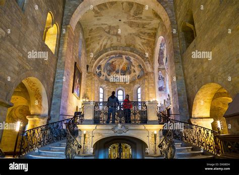 Interior of Romanesque Basilica of St George, Prague Castle, Hradcany ...