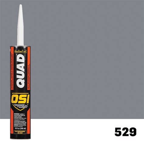 Osi Quad 12 Pack 10 Oz Gray 529 Paintable Solvent Caulk In The Caulk