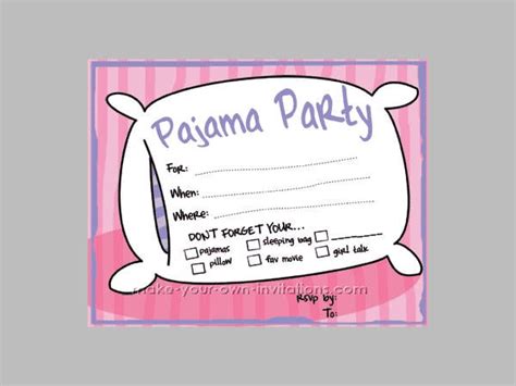 Free Printable Slumber Party Invitations Templates Printable