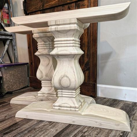 Dining Table Pedestals Unfinished Wood Table Legs Wooden Trestle