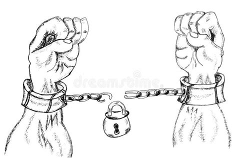 Hands In Chains Sketch Stock Illustration Illustration Of Human 91206454