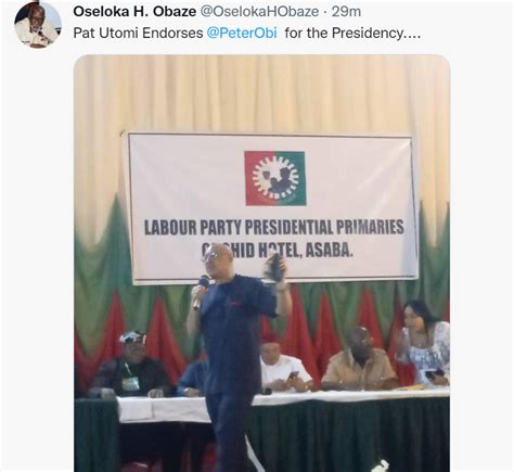 Peter Obi Emerges Labour Party S Presidential Candidate After Prof Pat