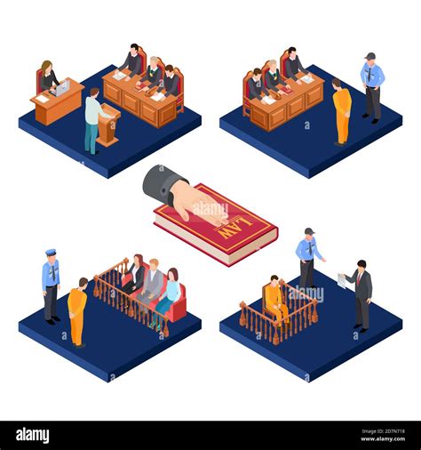 Prosecutor Defense Courtroom Stock Vector Images Alamy