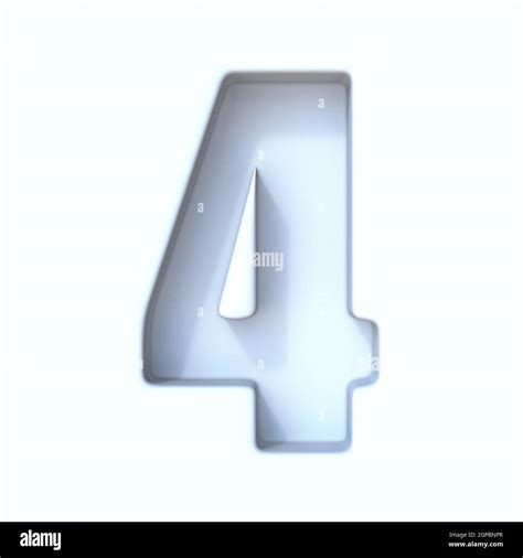 White Hole Shadow Font Number Four D Render Illustration Isolated On